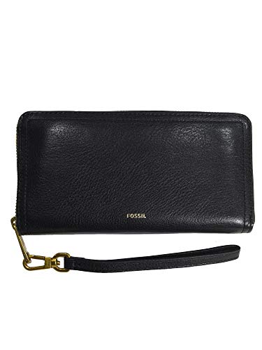 Fossil Brieftasche für Frauen Logan, Leder/Polyurethan Trim Zip Clutch schwarz 19,7 cm x 1,9 cm B x 10,2 cm H SL7831001 im Sale